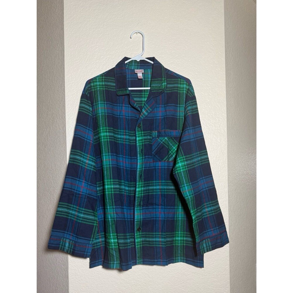Wondershop Men’s Plaid Button Up Sleepwear Shirt
Blue & Green Size Large NWOT